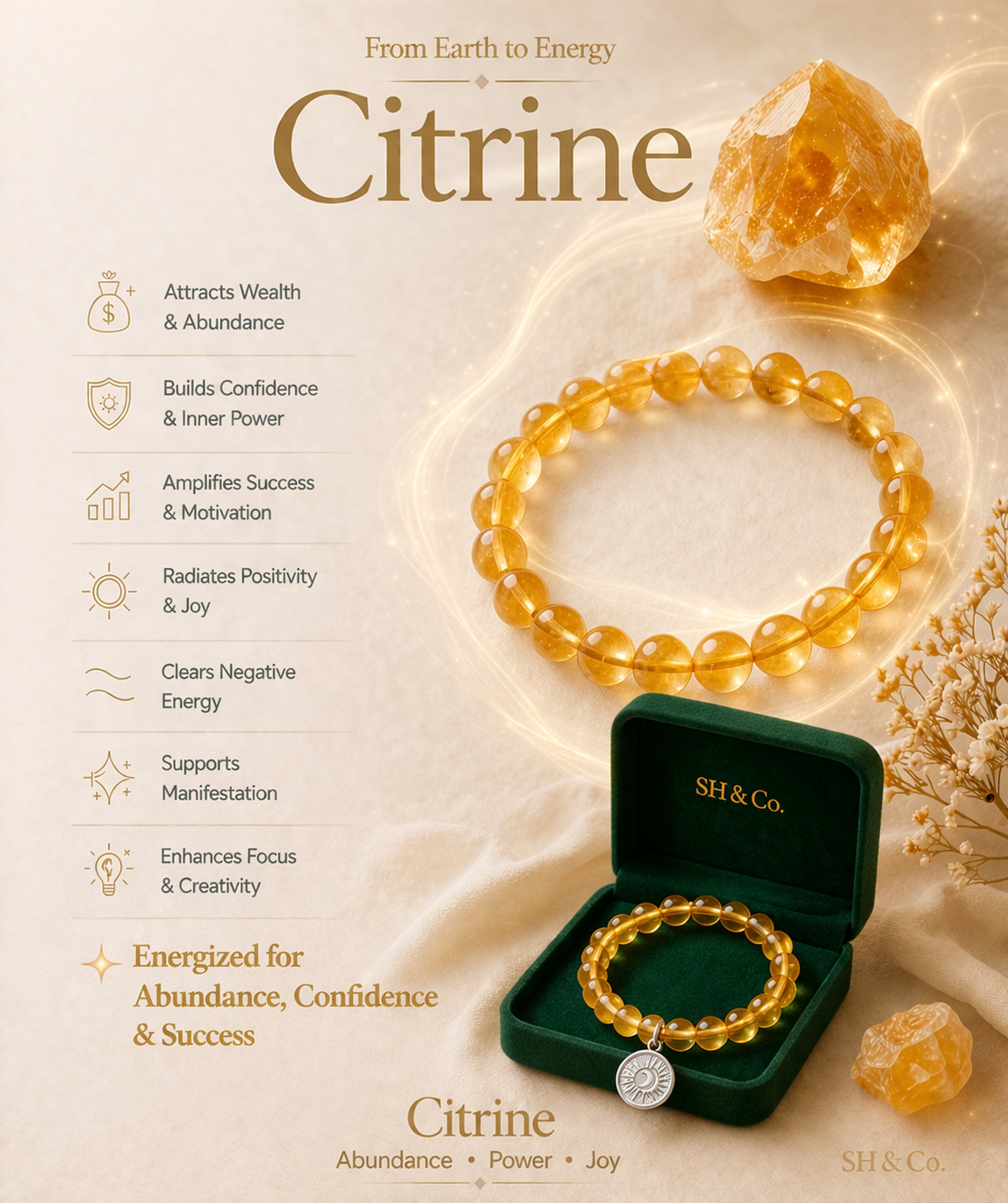 The Abundance Ritual- Citrine Bracelets