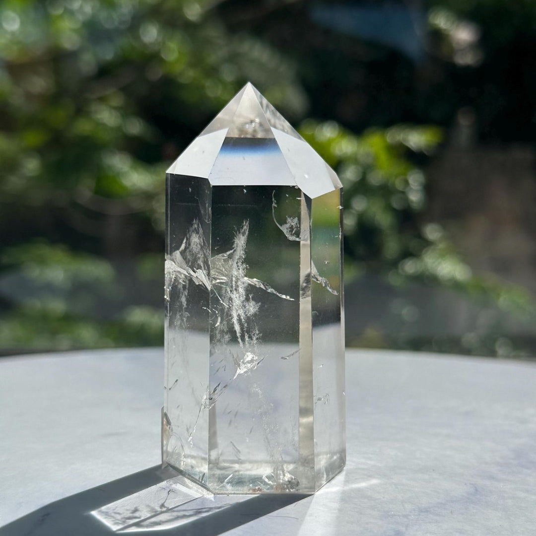Clear quartz Polished tower