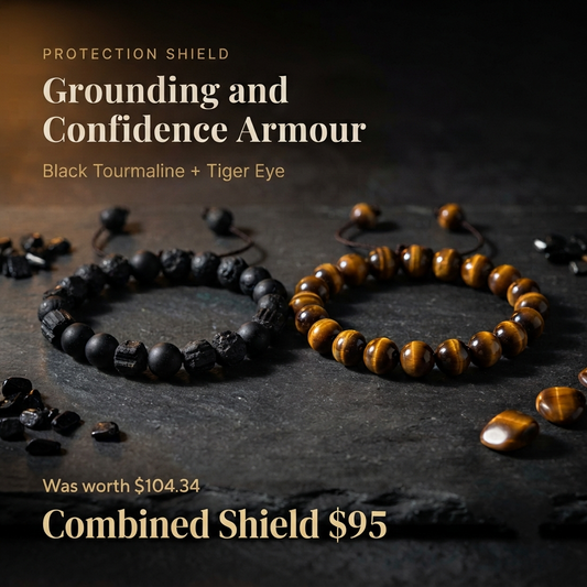 Black Tourmaline + Tiger Eye - Grounding and Confidence Armor