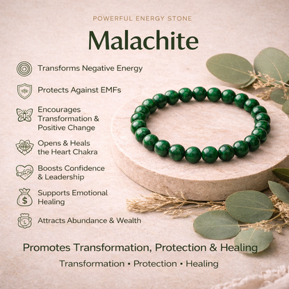 The Transformation Ritual- Malachite Bracelets