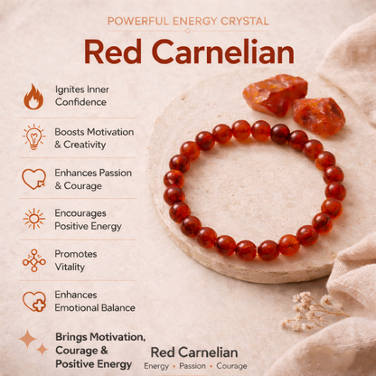 The Vitality Ritual- Red Carnelian Bracelets